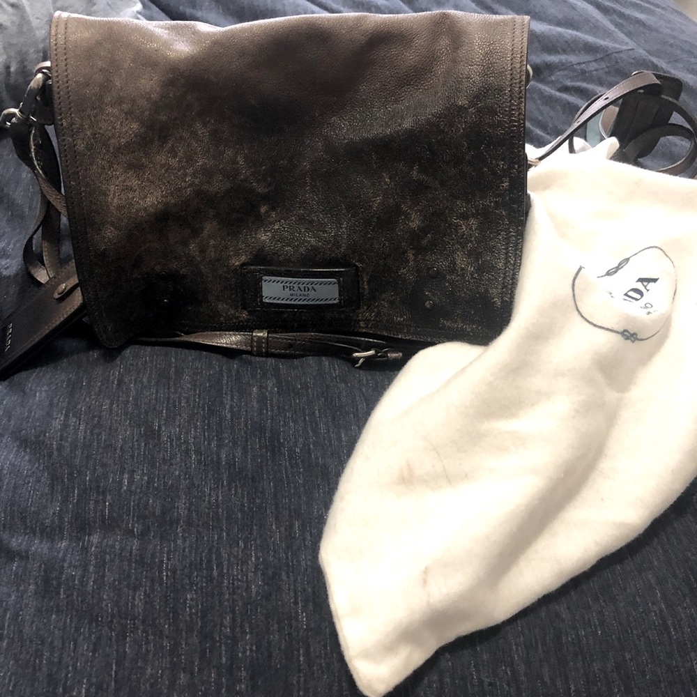 Prada gradient shoulder bag w longer strap